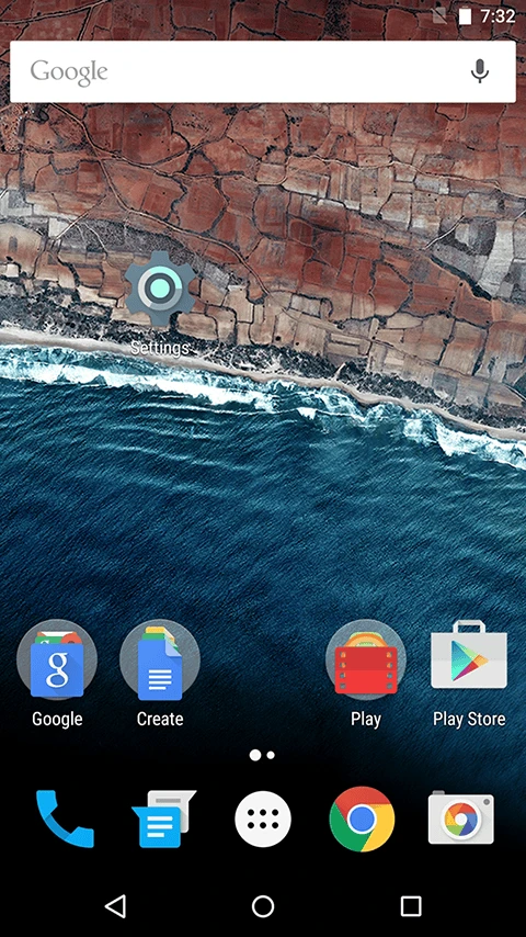 Main Settings Screen
